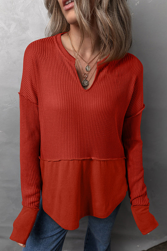 Relaxed Fit V-Neck Sweatshirt
