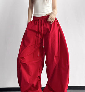 Relaxed Fit Wide Leg Casual Pants