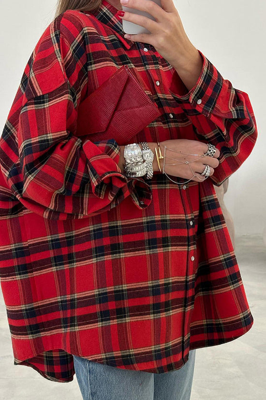 Plaid Oversized Button-Up Shirt