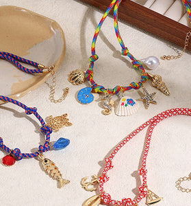 Tropical Charm Necklace with Ocean Motifs
