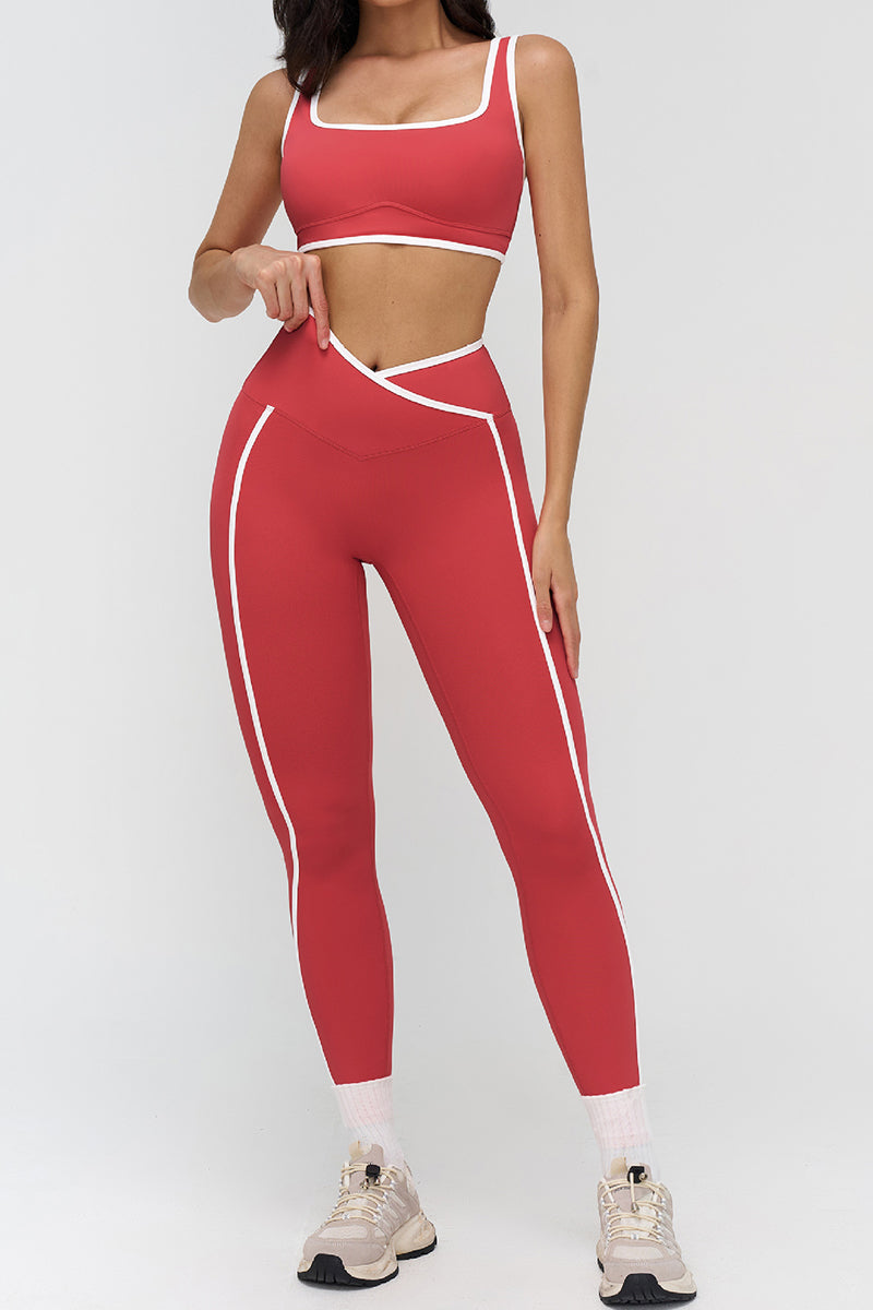 Sleek Activewear Set with Sporty Stripes