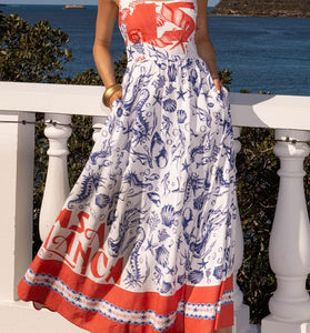 Stylish Printed Sleeveless Casual Dress