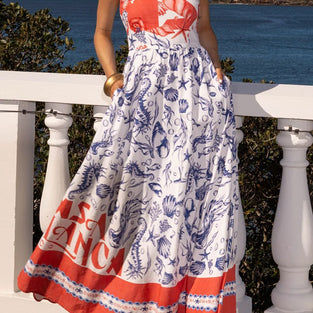 Stylish Printed Sleeveless Casual Dress