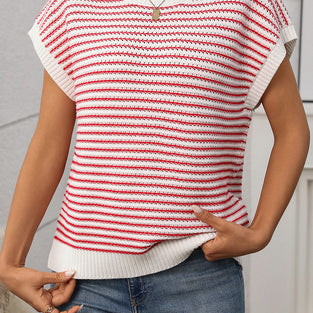 Striped Sleeveless Sweater Vest