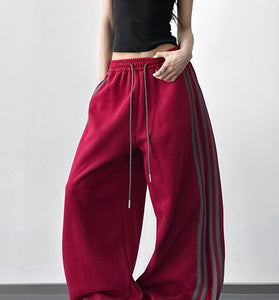 Stylish Wide-Leg Striped Casual Pants