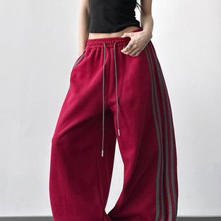 Stylish Wide-Leg Striped Casual Pants