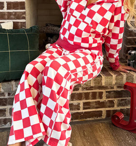 Checkered Pattern Pants Set