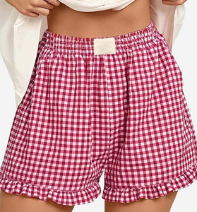 Gingham Frilled Casual Shorts