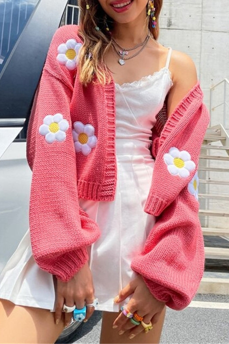 Floral Open-Front Cardigan