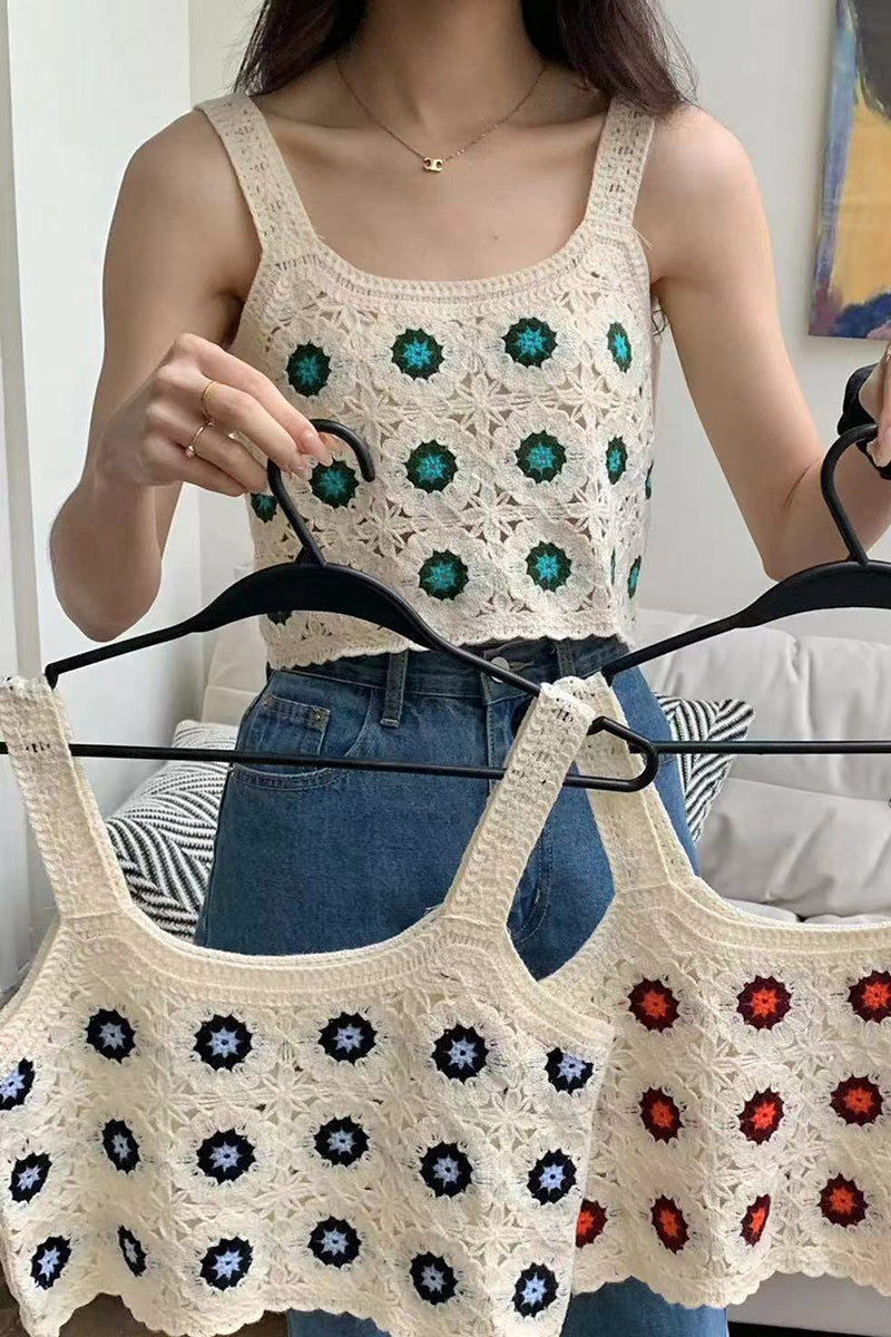 Crochet Floral Patchwork Camisole