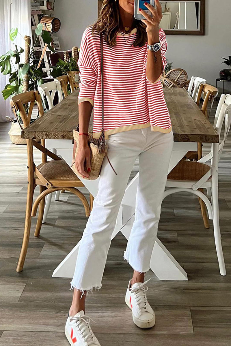 Striped Casual Relaxed Fit Sweater