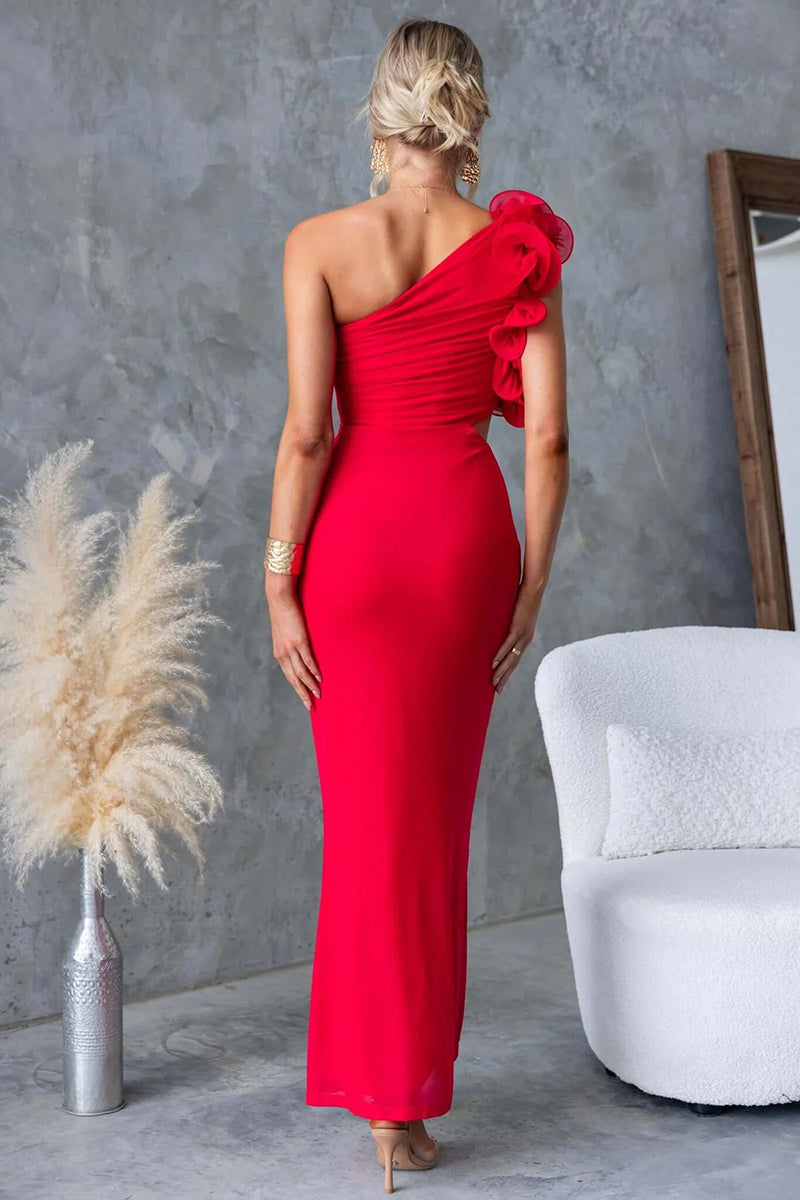 Elegant One-Shoulder Casual Maxi Dress