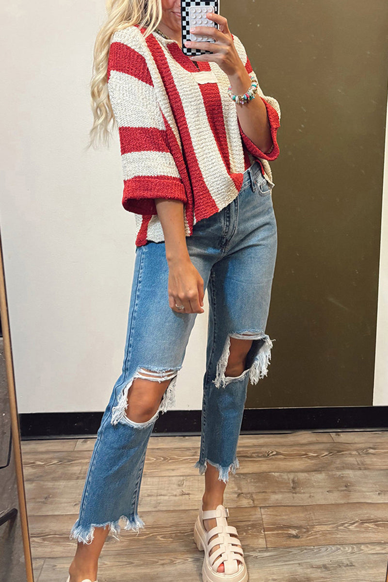 Striped Oversized Knit Sweater