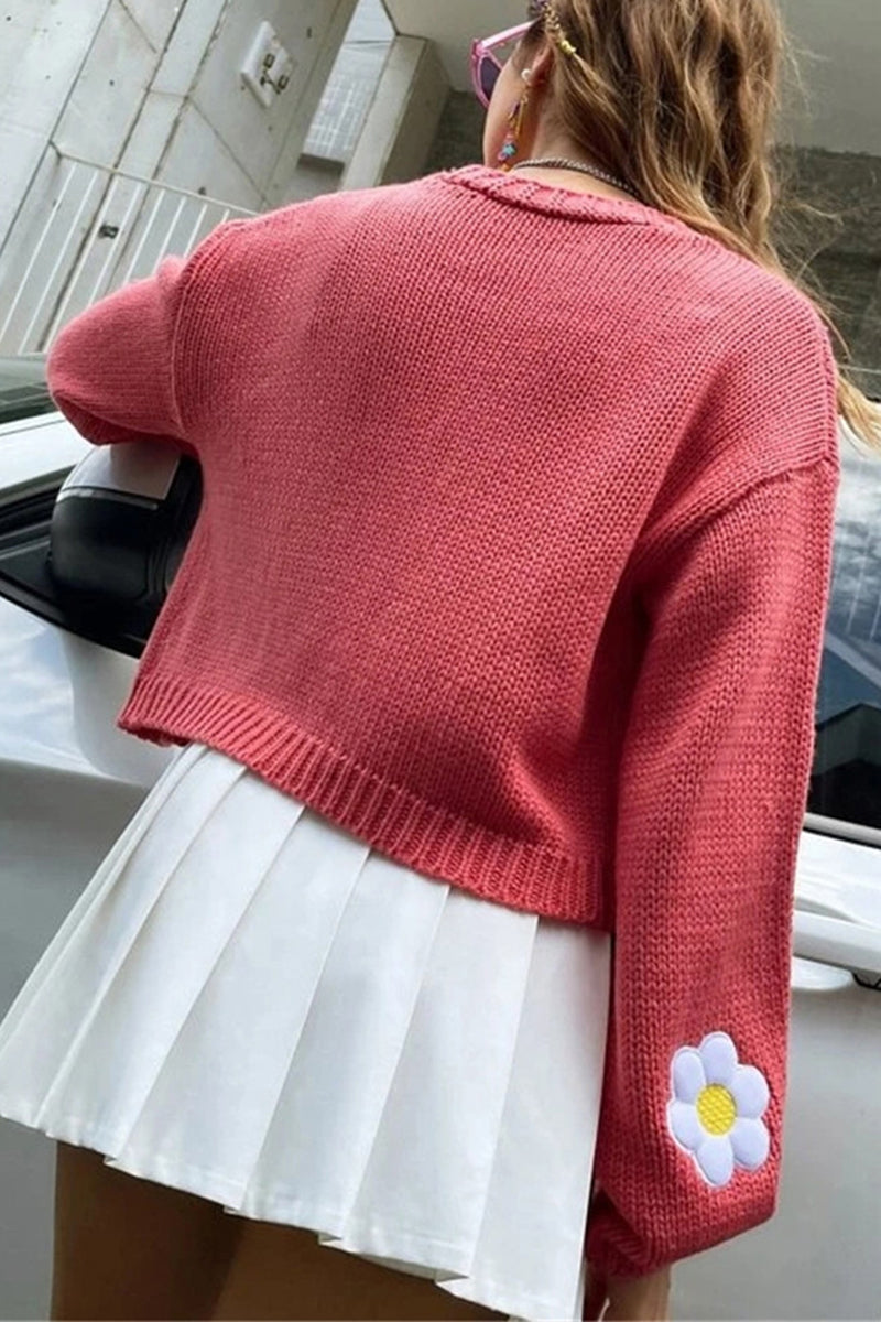 Floral Open-Front Cardigan