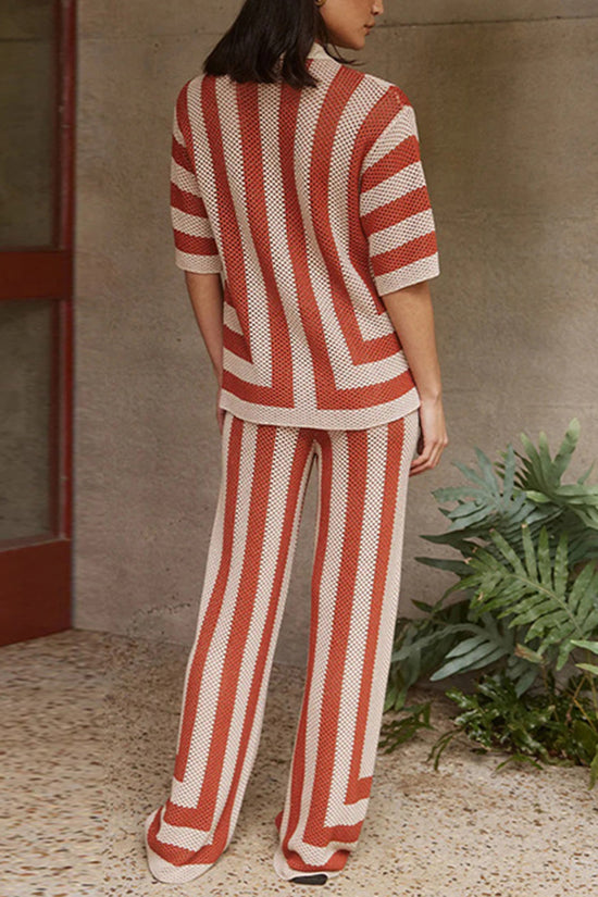 Striped Sleeve and Pants Set