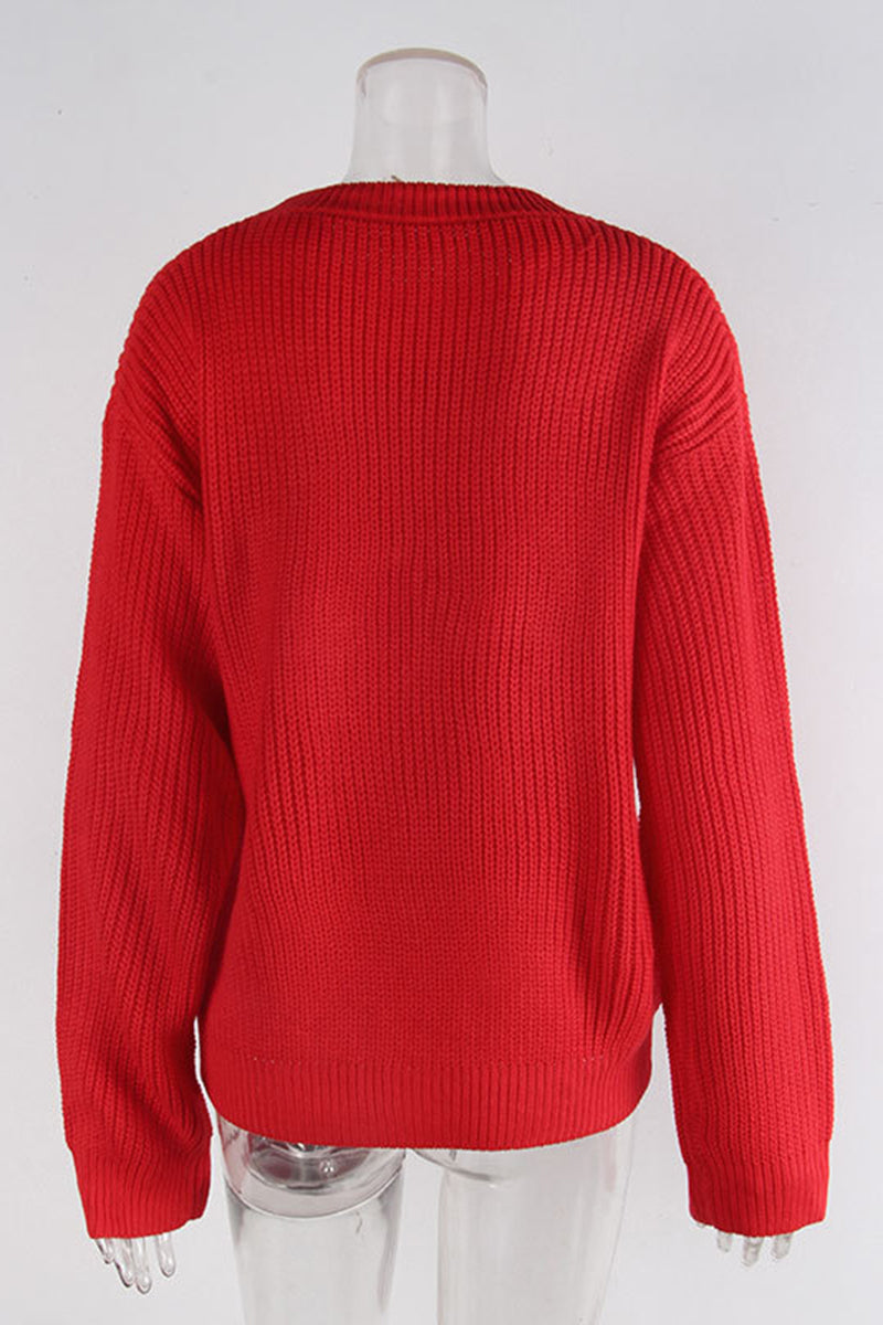 Festive Bow-Embellished Holiday Sweater