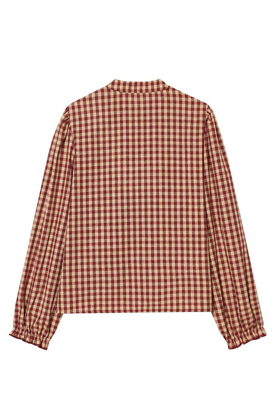 Ruffled Checkered Blouse