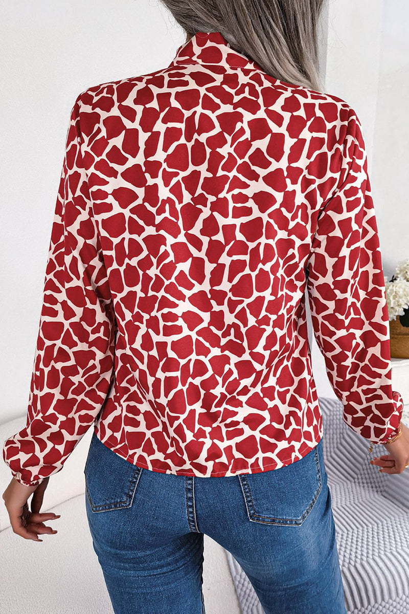 Bold Print Long Sleeve Blouse
