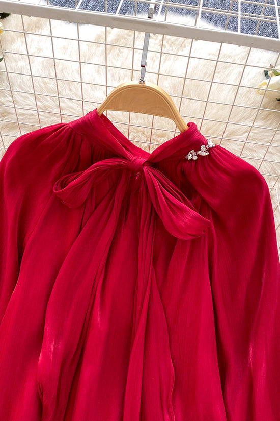 Floral Detail Balloon Sleeve Blouse