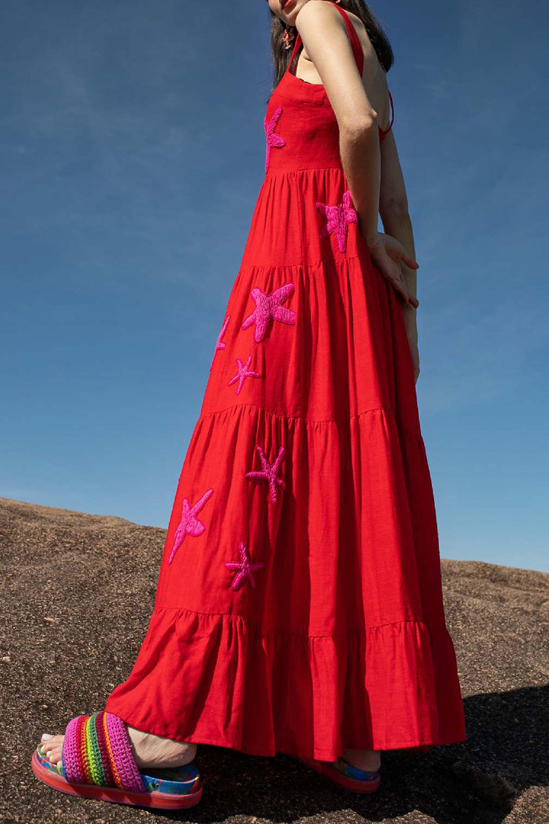 Starfish Print Maxi Dress