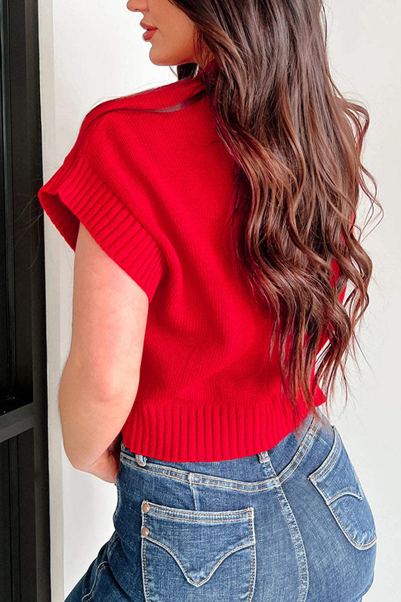 Heart Detail Sleeveless Sweater Vest