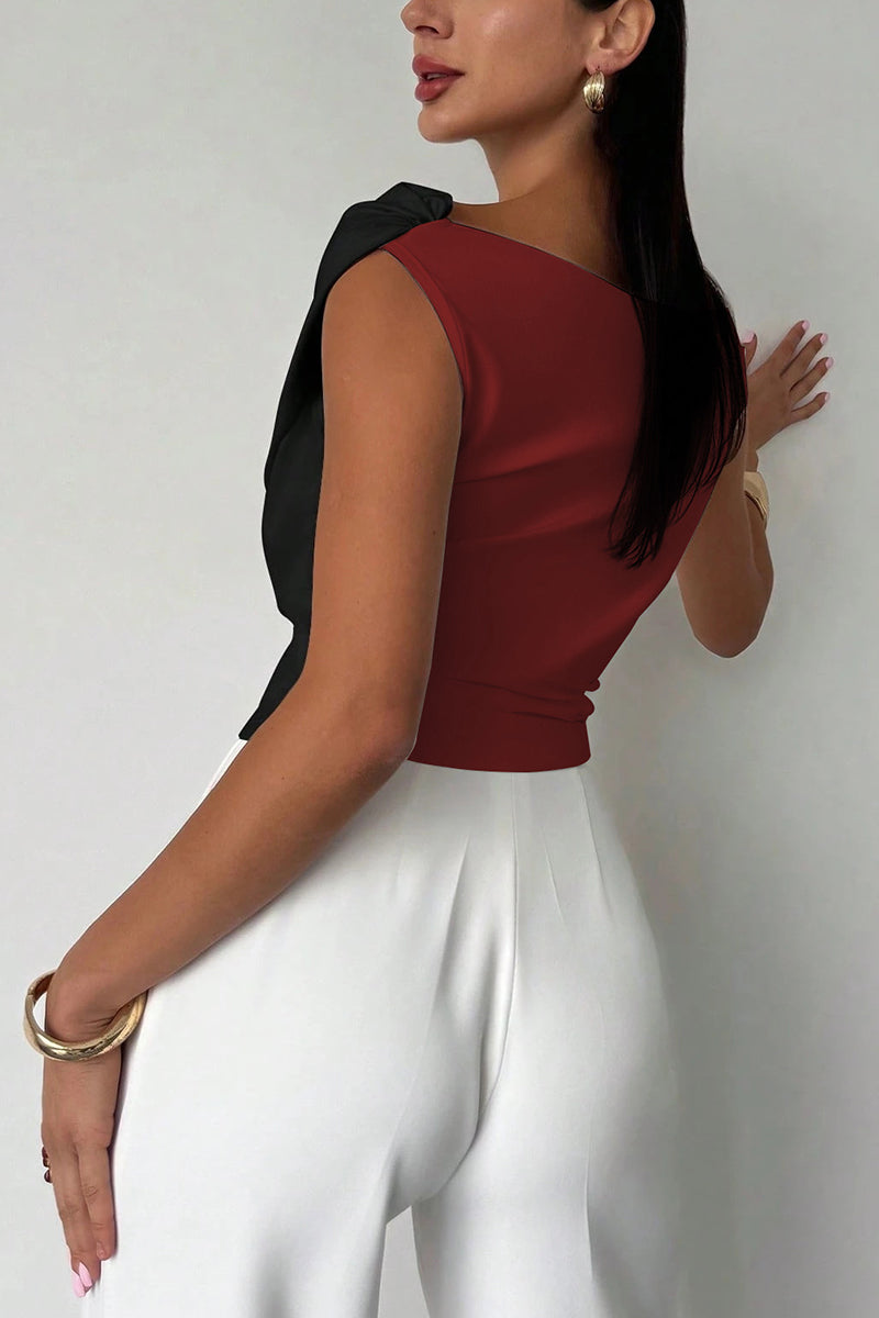 Off-Shoulder Draped T-Shirt Top
