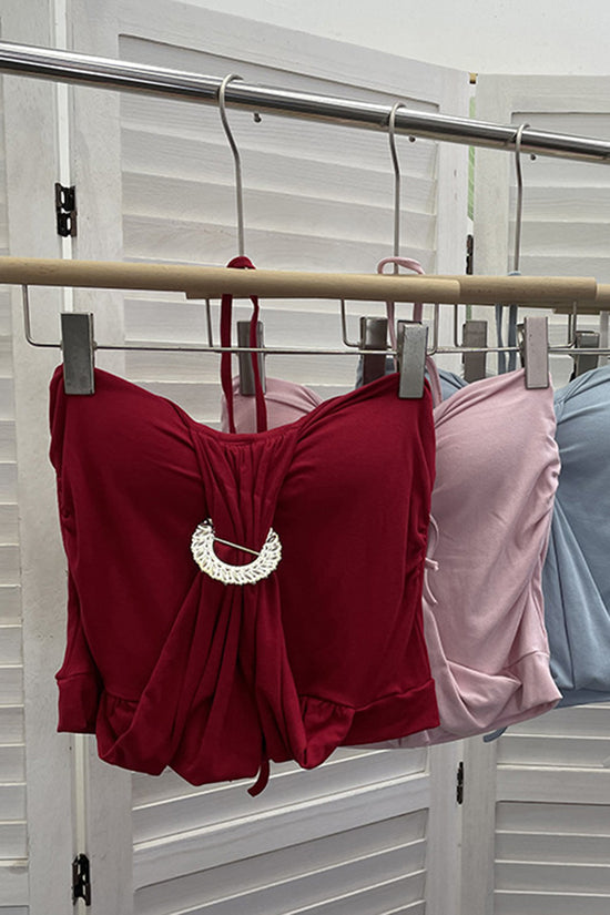 Elegant Gathered Halter Top