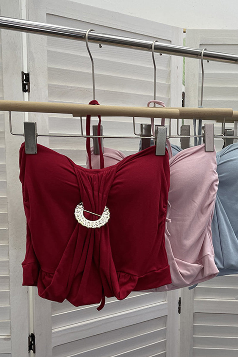 Elegant Gathered Halter Top