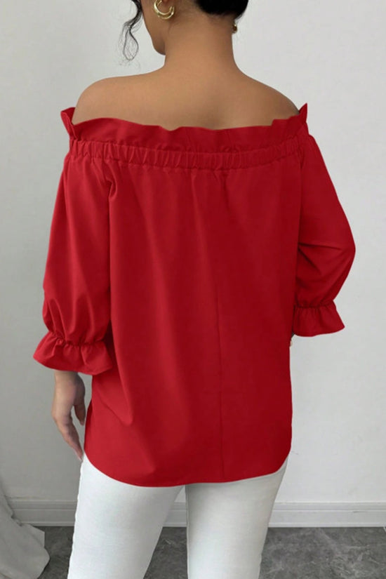 Elegant Bow Accent Ruffle Blouse