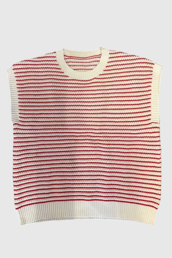 Striped Sleeveless Sweater Vest
