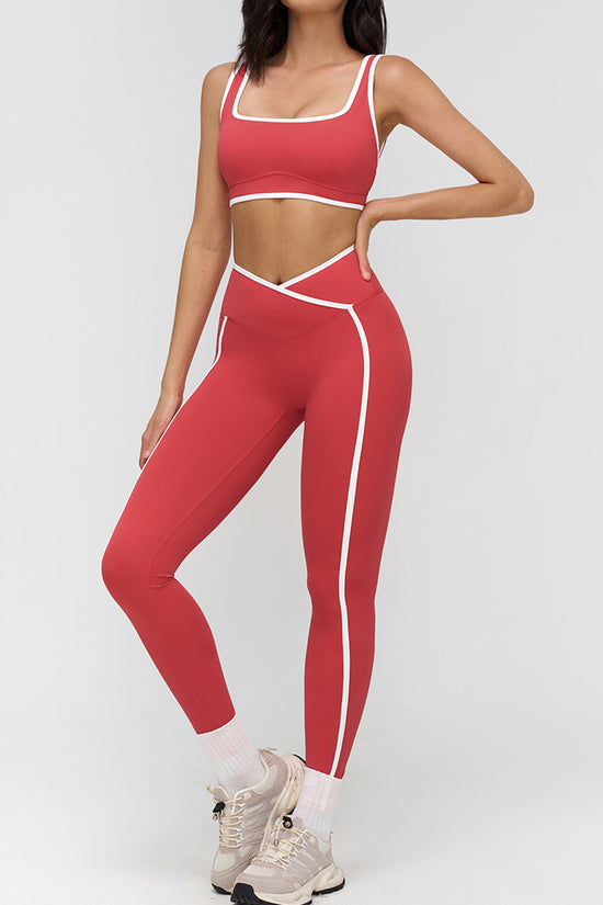 Sleek Activewear Set with Sporty Stripes