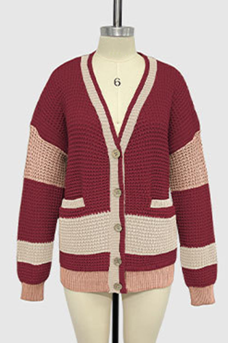Striped Button-Up Cardigan
