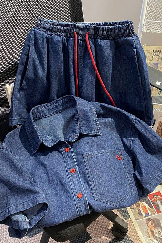 Casual Short Sleeve Short Set