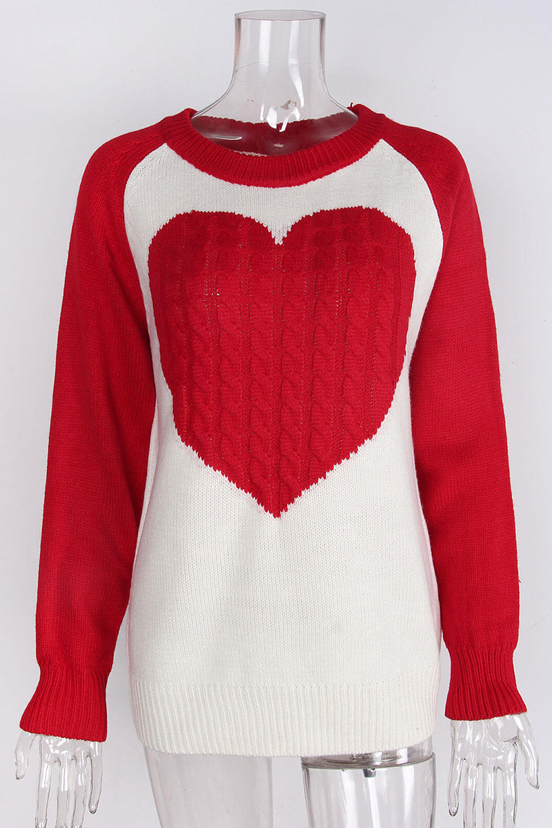 Heart Detail Long Sleeve Sweater
