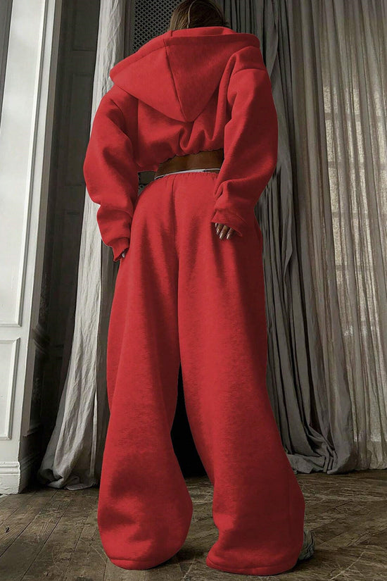 Cozy Cropped Hoodie and Sweatpants Set
