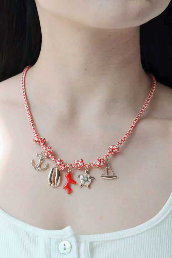 Tropical Charm Necklace with Ocean Motifs