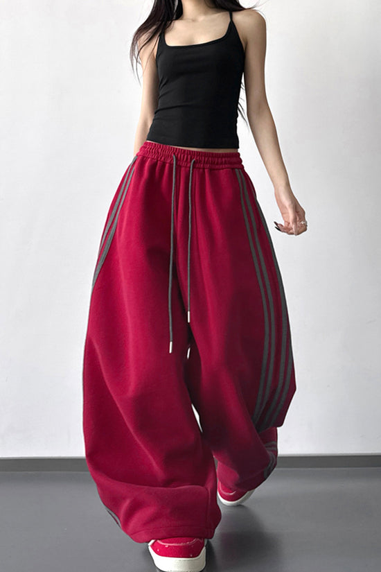 Stylish Wide-Leg Striped Casual Pants