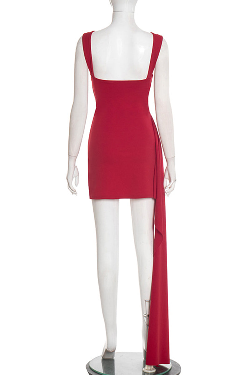 Elegant Sleeveless Ruched Mini Dress