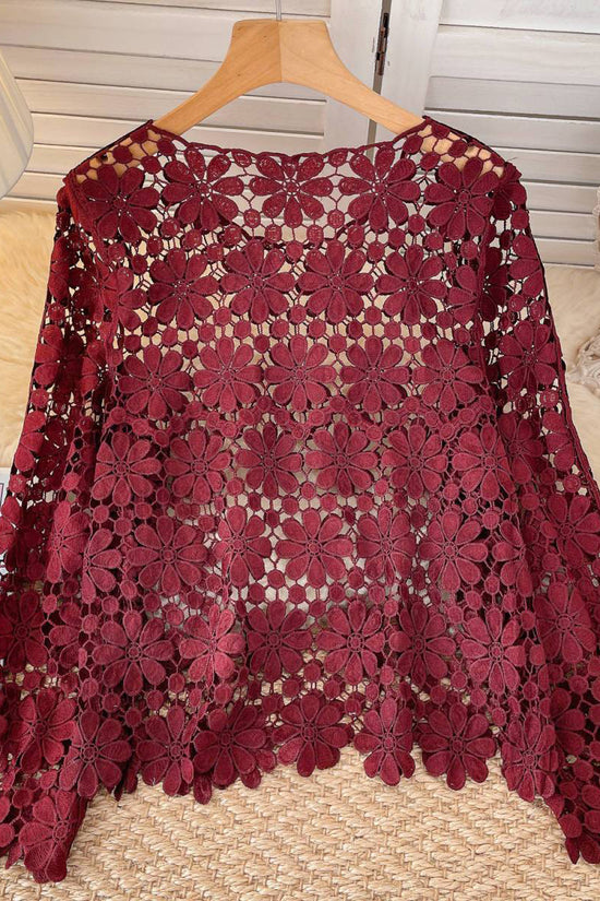 Floral Lace Long Sleeve Blouse