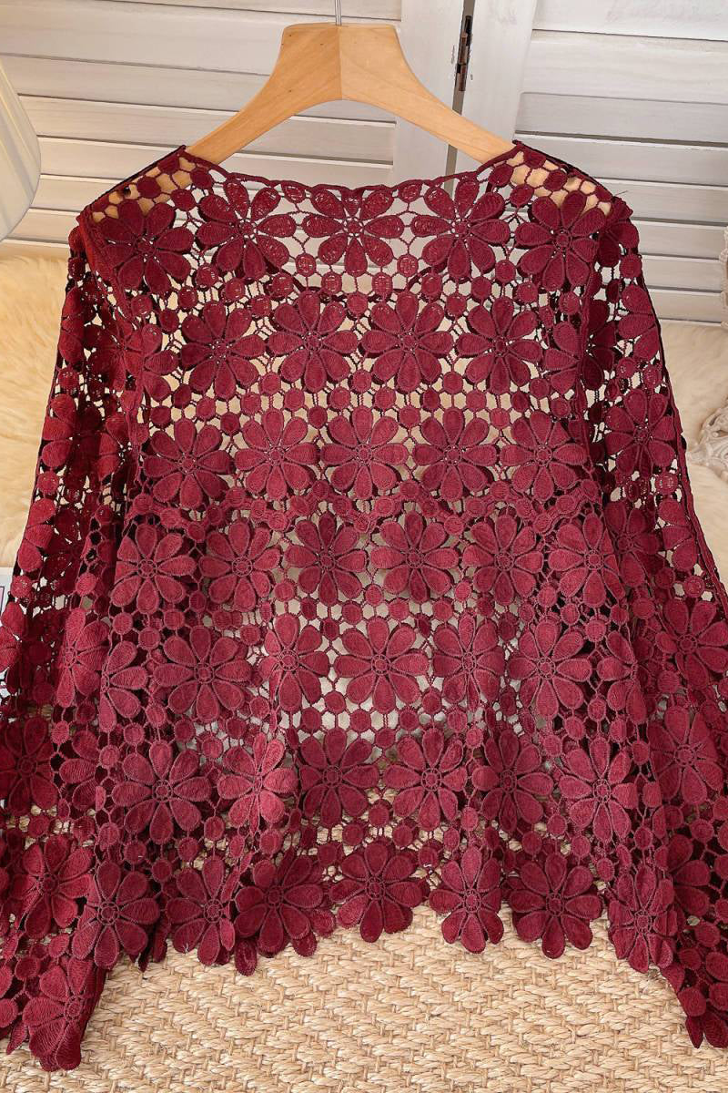 Floral Lace Long Sleeve Blouse