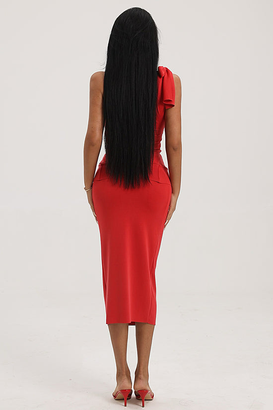 One Shoulder Cutout Two Piece Set