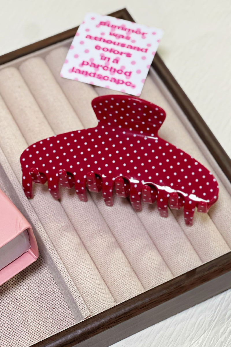 Polka Dot Hair Claw Clip