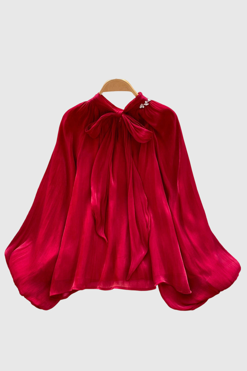 Floral Detail Balloon Sleeve Blouse
