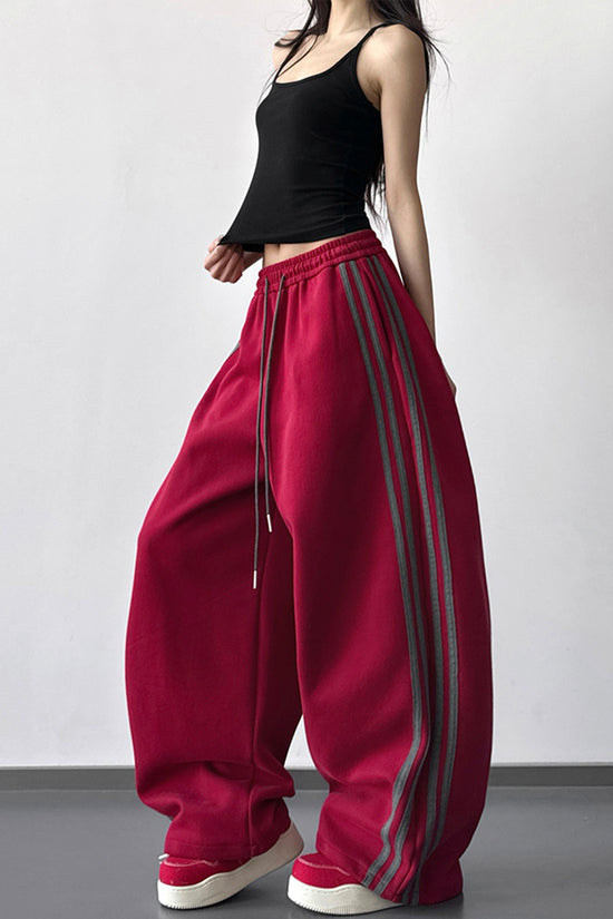 Stylish Wide-Leg Striped Casual Pants