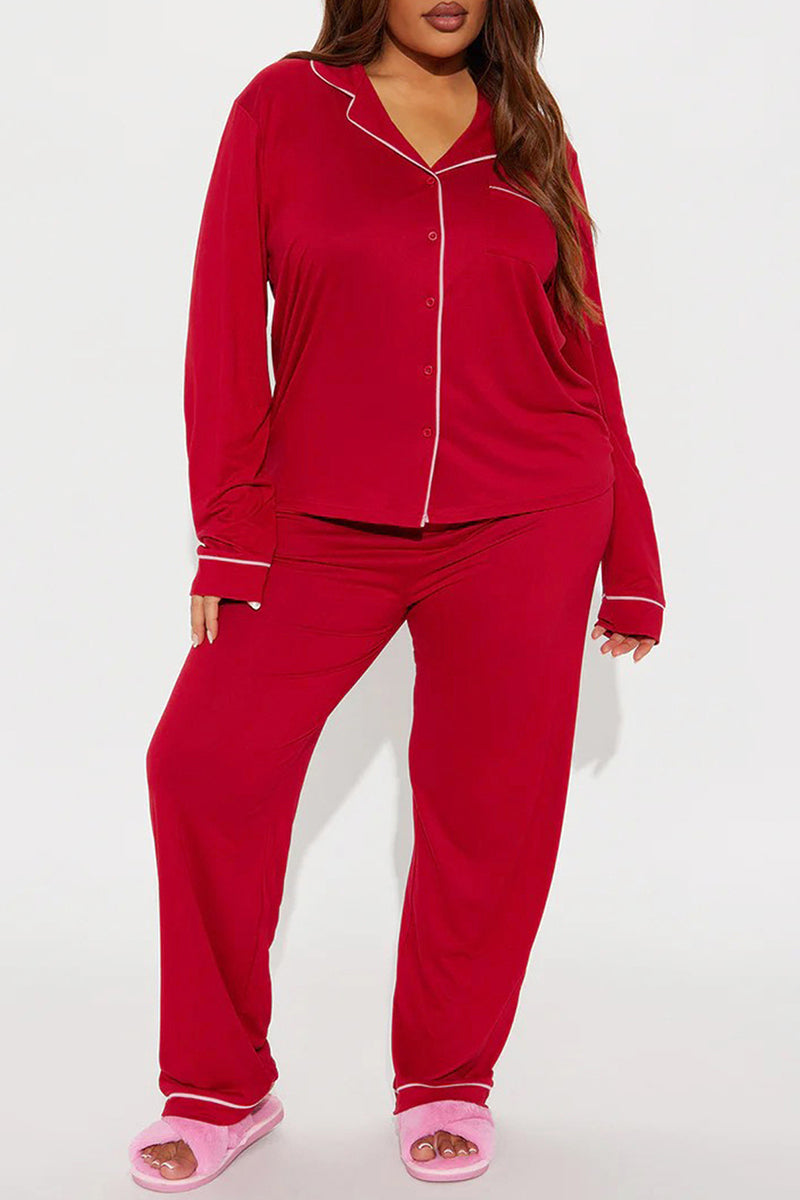 Relaxed Fit Long Sleeve Loungewear Set