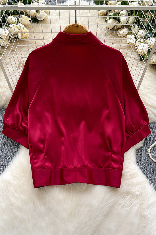 Sparkling Pattern Button-Up Blouse