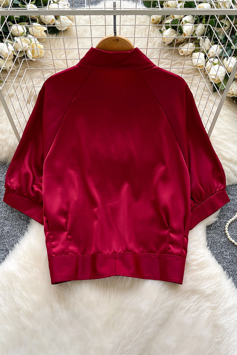 Sparkling Pattern Button-Up Blouse