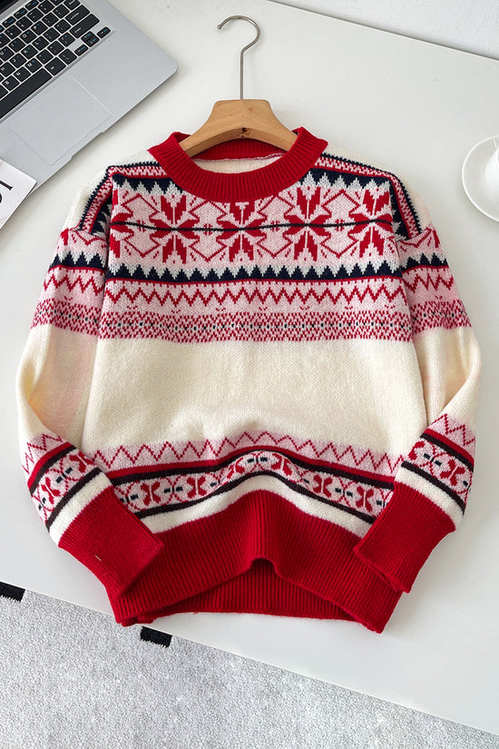 Nordic Pattern Festive Knit Sweater