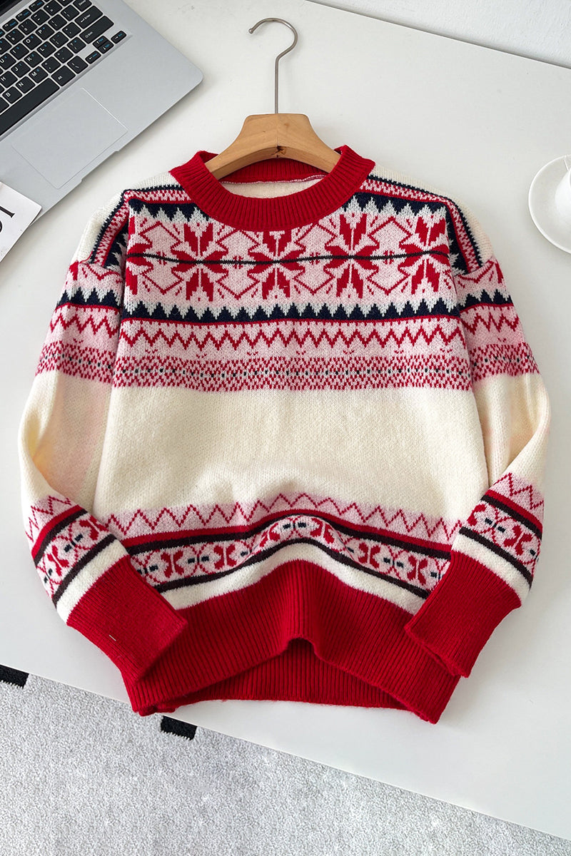 Nordic Pattern Festive Knit Sweater
