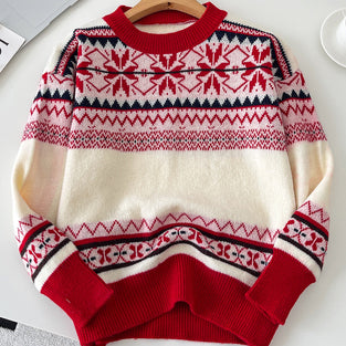 Nordic Pattern Festive Knit Sweater